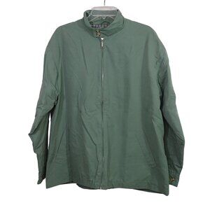Haband Executive Division Green Full Zip Jacket Men Size L Polyester & Nylon